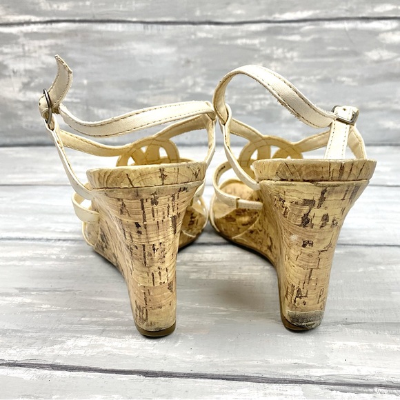 Unlisted Strappy Cork Wedges Open Toe Ankle Strap “Bet You Can” Wedge Sandals 6M - Picture 8 of 14